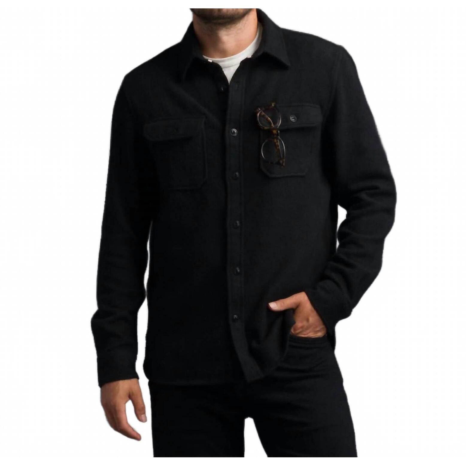 New Ace Rivington Winter Flannel Utility Shirt In Black Houndstooth